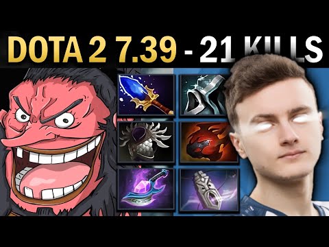 Axe Gameplay Miracle with 21 Kills and Tarrasque - Dota 7.39