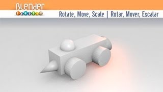 Scale, move and rotate objects in Blender. - Escalar, mover y rotar objetos en Blender.