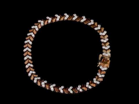 18K/14K Rose Gold Diamond Chevron Tennis Bracelet
