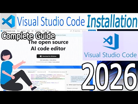 How to install Visual Studio Code on Windows 10/11 [ 2026 Update ] Demo Microsoft Copilot in VS Code