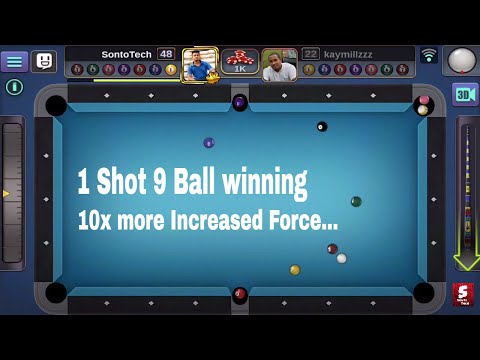 3D Pool Ball Mod-Force Increased 10x | Instant 1 Shot 9 Ball win |Achievement Unlocking | Experiment