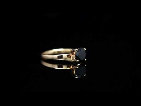 Tenderness of feelings — ring made of red gold  with black spinel