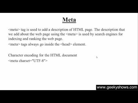 29 Meta Tag in HTML Hindi