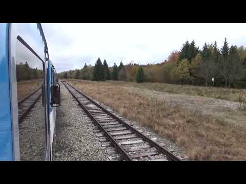 Příjezd vlakem Os 26804 do Moldavy v Krušných horách