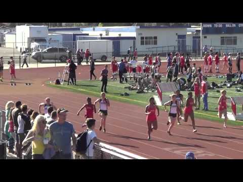 JVG 100m vs Edison HS 3-24-16 - Los Alamitos Girls