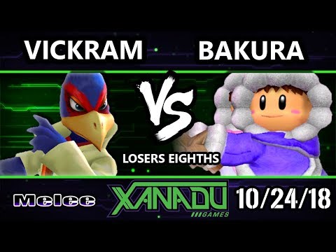 S@X 273 SSBM -  Vickram (Falco) Vs.  Bakura (Ice Climbers) - Smash Melee Losers Top 8