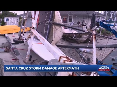 Santa Cruz Harbor hit by 91 mph gusts, leaving storm damage and repairs underway