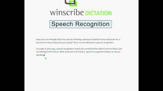 Winscribe Speech Recognition YouTube Video