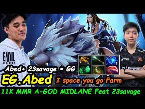 EG.Abed [Mirana] A-GOD 11K MMR MIDLANE Feat Fnatic.23savage [Naga Siren] Dota 2 pro gameplay