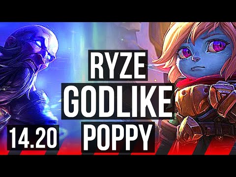 RYZE vs POPPY (TOP) | Rank 1 Ryze, 55k DMG, Rank 9, 1000+ games, Godlike | BR Master | 14.20