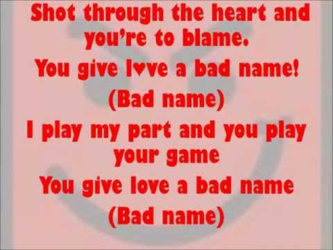 Bon Jovi - You Give Love A Bad Name (Lyrics on screen)