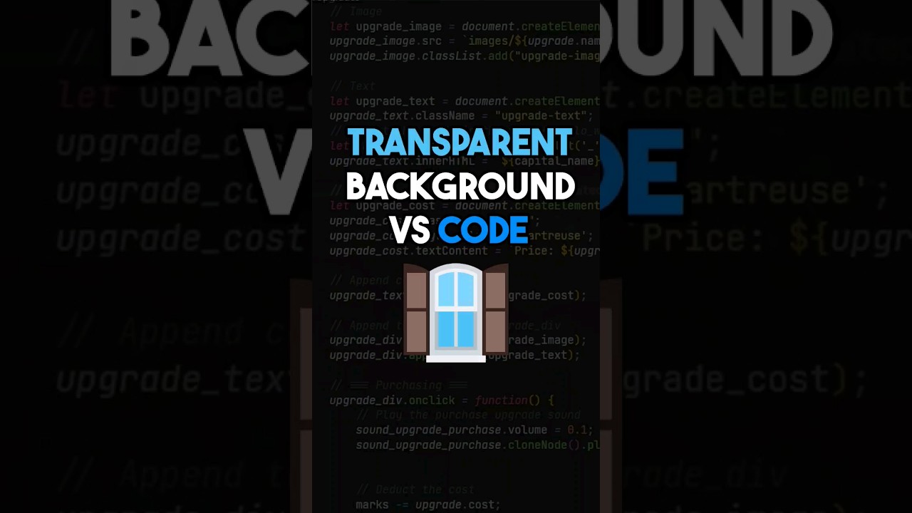 🧊 Transparent background for VS Code #shorts #coding #vscode #programming #extensions #code #tips
