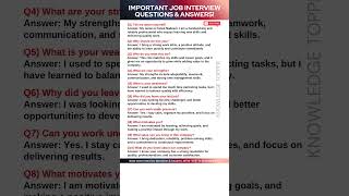 10 Most Important Interview Questions and Answers