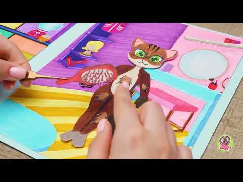 Desenhando Uma Casa De Papel Para Uma Gatinha Fofa