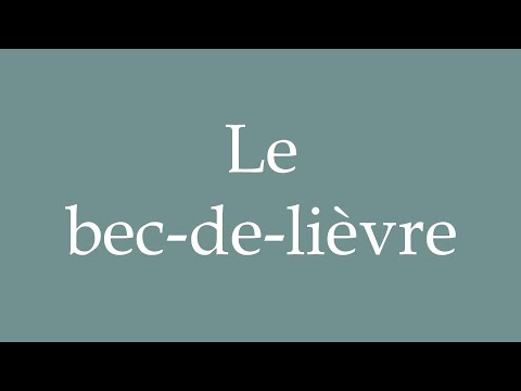 How to Pronounce ''Le bec-de-lièvre'' (The harelip) Correctly in French