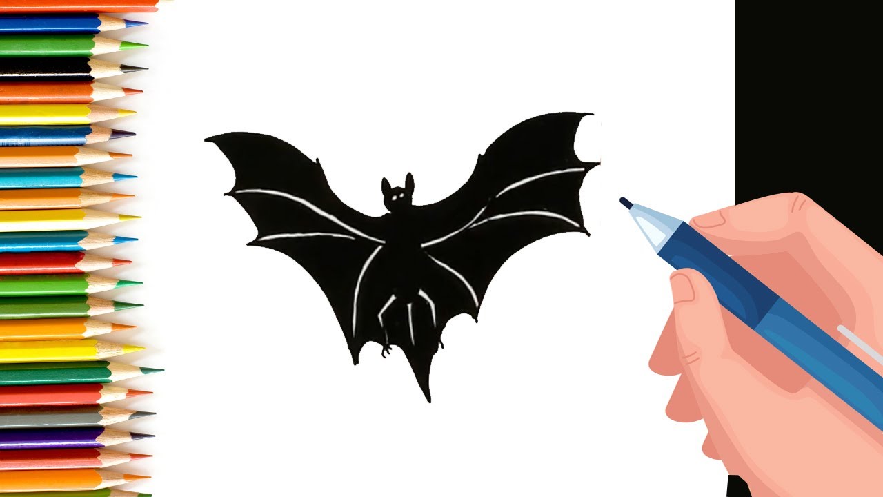 How to draw a Bat for Kids