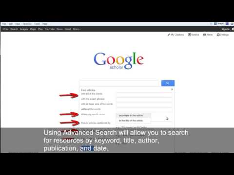 Part of a video titled How to use Google Scholar for Academic Research - YouTube