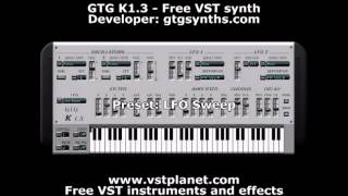 Video thumbnail for GTG K1.3 - Free VST synth - vstplanet.com by Plugins Collection