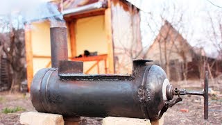 Как сделать печь для бани из газового баллона