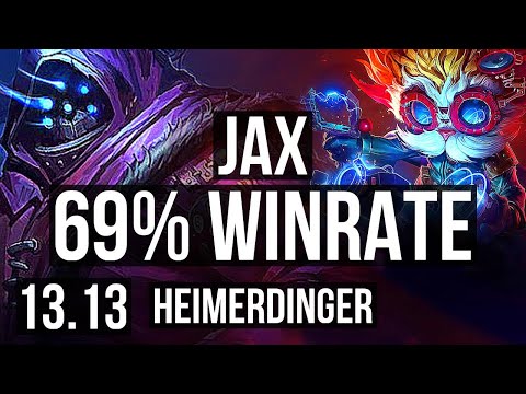 JAX vs HEIMERDINGER (TOP) | 7/0/0, 69% winrate, Godlike | EUW Master | 13.13