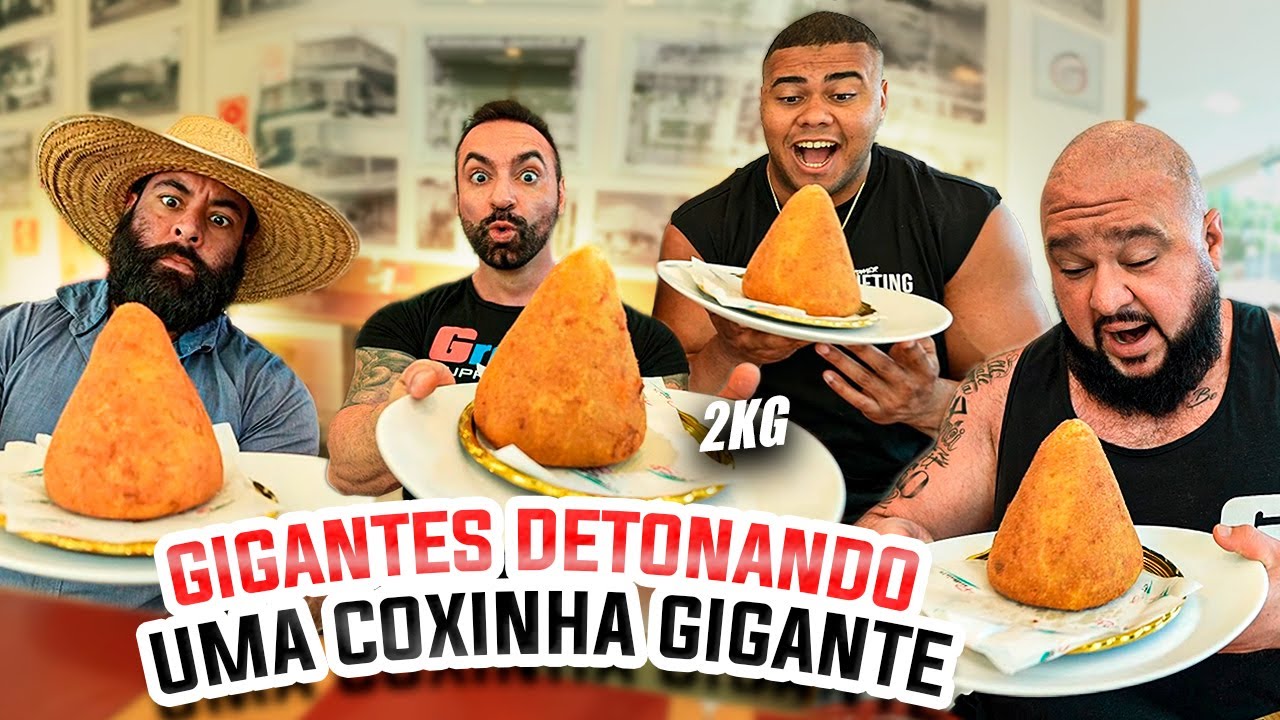 BITELO, CORBUCCI, DORÃO E XUCRÃO DETONARAM UMA COXINHA GIGANTE