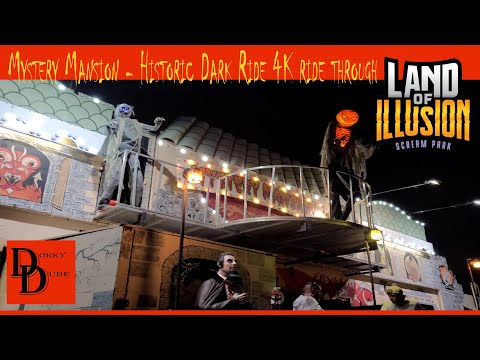 Mystery Mansion at Land of Illusion - historic carnival dark ride 4K ride through (Middletown, OH.)