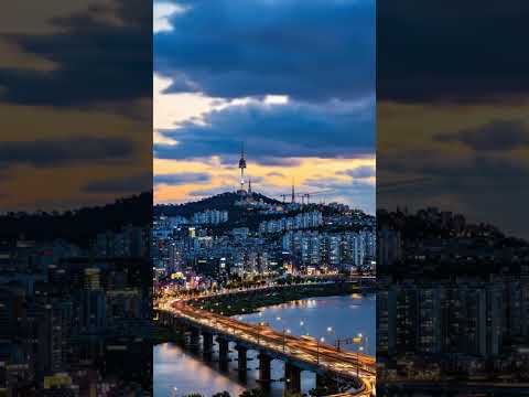 Seoul Sunset Time-lapse | City Lights, Namsan Tower & Nightfall in Motion