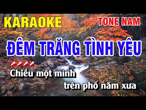 Karaoke Đêm Trăng Tình Yêu Tone Nam Beat Chuẩn | Hoàng Luân