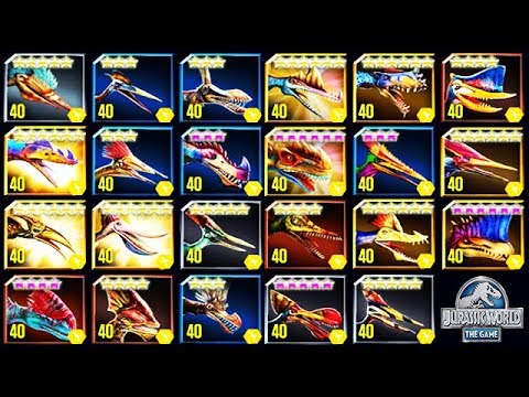ALL PTEROSAURS MAX LEVEL 40 (JURASSIC WORLD)