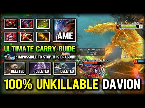 UNKILLABLE CARRY Guide Ame Dragon Knight With Madness Splash Attack Facing Against Yatoro Gyrocopter