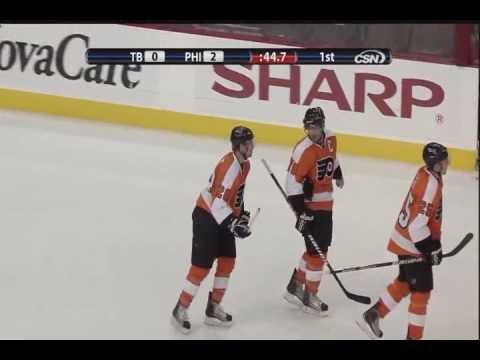 Scott Hartnell scores vs Lightning - 11-2-09