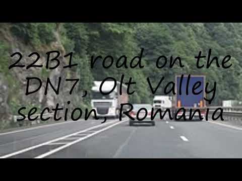How to pronounce 22B1 road on the DN7, Olt Valley section, Romania in English?