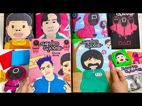 [🔫paper diy🔫] SQUID GAME PAPER PLAY GAME BOOK AND BLIND BAGS COMPILATION unboxing! | asmr