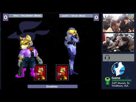 Mass Madness 33 SSBM - Slox/DrLobster (Blue) vs. JoeST/Silver (Red) - Melee Doubles WS