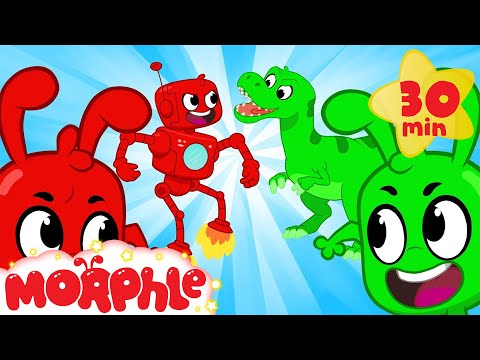 ORPHLE vs MORPHLE - Dinosaurs and Robots | Cartoons for Kids | Morphle TV
