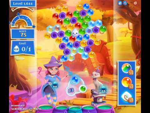 Bubble Witch 2 Saga Level 1644 with no booster & 3 bubbles left