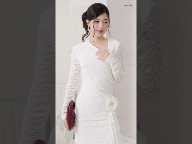 ETT12B197 - Đầm ren thun sóng nổi
