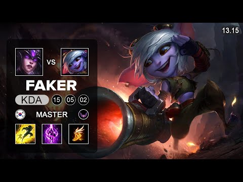 Faker Tristana vs Zed Mid - KR Master - Patch 13.15 Season 13