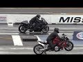 Two Of The Fastest Motorcycles Hayabusa Vs Honda CBR1100XX Blackbird Drag Race