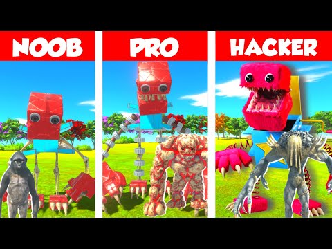 NOOB VS PRO VS HACKER: BOXY BOO CREATING CHALLENGE IN ARBS - ANIMAL REVOLT BATTLE SIMULATOR