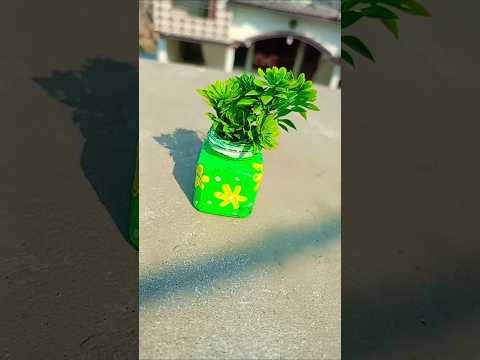 Azra crafting home made #craft cute flower pot 👍😍