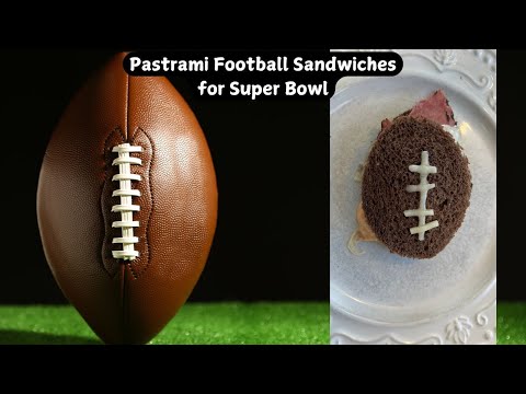 Pastrami Football-Shaped Sandwiches for Your Super Bowl Party