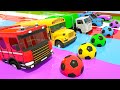 Wheels On The Bus Five Little Monkeys Song Color Balls Baby Nursery Rhymes Kids Songs