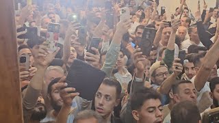 من المسجد الأموي في مدينة #حلب، كلمة بعد صلاة أول جمعة تُقام فيه منذ سنوات.💚