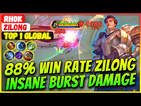88% Win Rate Zilong Insane Burst DMG [ Top 1 Global Zilong ] RH0K - Mobile Legends Gameplay