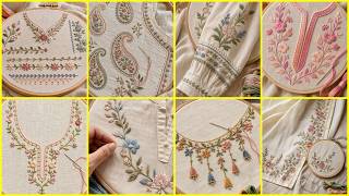 Vintage hand embroidery designs for dresses / easy embroidery designs/ decent embroidered dress