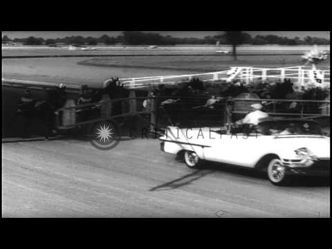 Harlan Dean wins Hambletonian in Du Quoin, Illinois HD Stock Footage