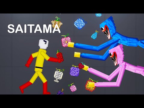 SAITAMA Eats Devil Fruit Vs HUGGY WUGGY And KISSY MISSY  - Poppy Playtime - People Playground Mod