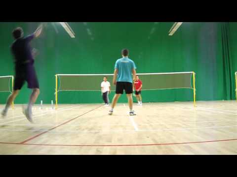 Badminton in the new Redbridge Sports Centre Hall