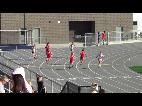 JVG 200m Heat 2 vs Newport 3-28-18 - Los Alamitos Girls